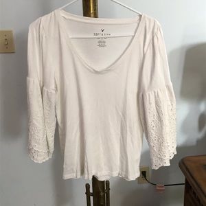 3/4 length sleeves peasant top